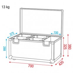 Showtec D7034 Case for 4 x Kanjo 10 / 60